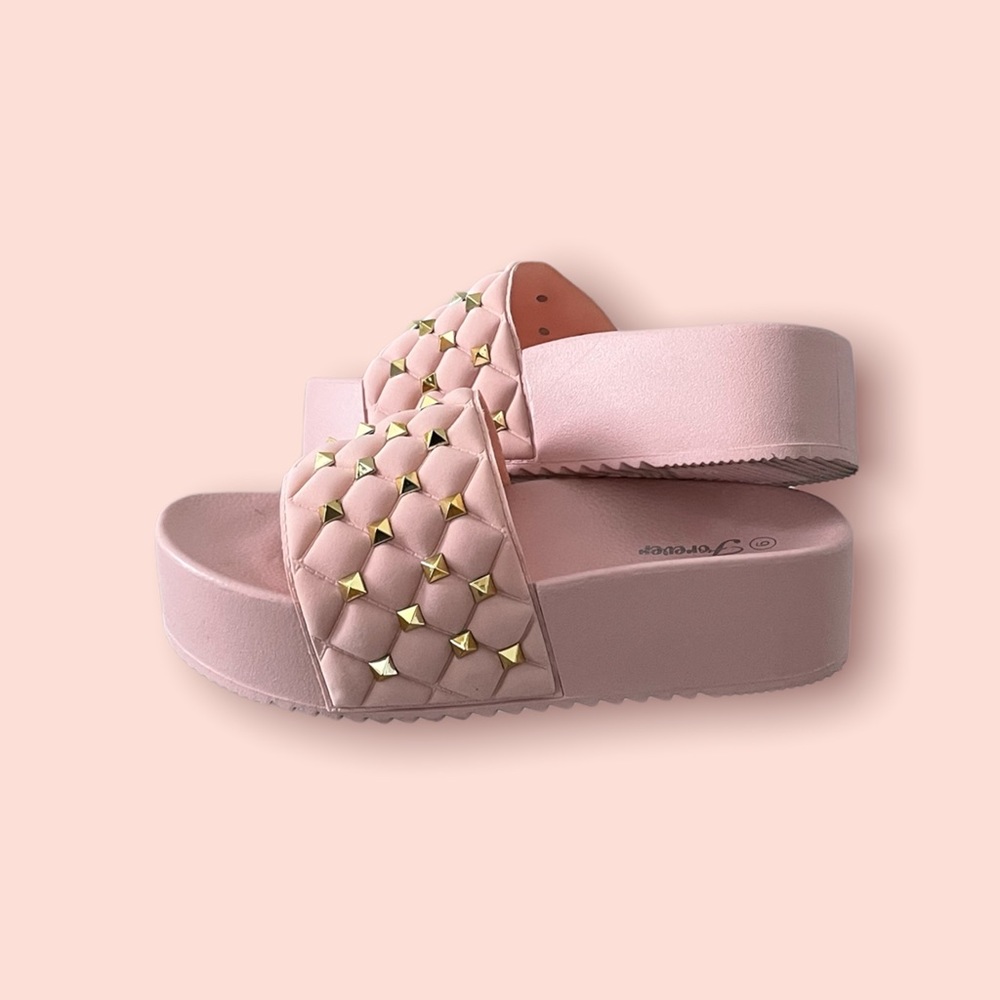 Womens Pink and Gold Sandles